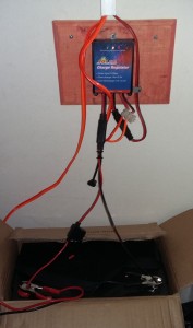 Power connected to inverter and battery to allow for AC and DC current